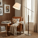 Orion Modern Adjustable Floor Lamp with Fabric Shade for Living Room & Study