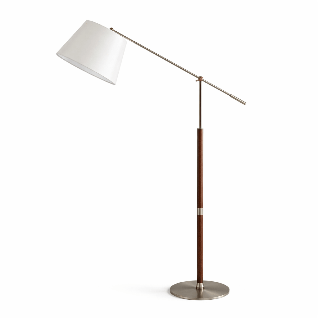 Orion Modern Adjustable Floor Lamp with Fabric Shade for Living Room & Study
