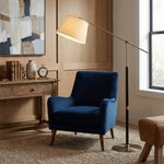 Orion Modern Adjustable Floor Lamp with Fabric Shade for Living Room & Study