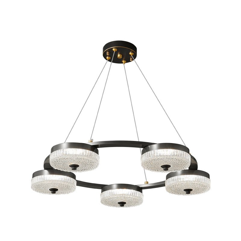 Orion Ring LED Chandelier – Modern Brass & Glass Pendant Light