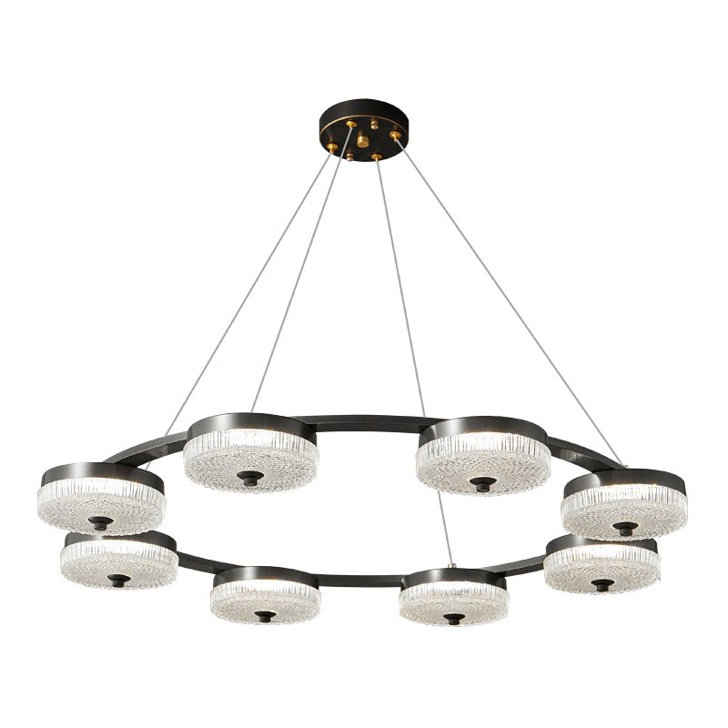 Orion Ring LED Chandelier – Modern Brass & Glass Pendant Light