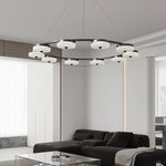 Orion Ring LED Chandelier – Modern Brass & Glass Pendant Light