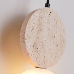 Orla Travertine Pendant Light – Sculptural Stone & Opal Glass