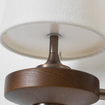 Orlan Twin Fabric Shade Wall Sconce in Walnut and Bronze