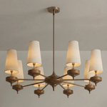 Orlan Walnut Brass Velvet Chandelier for Dining Room