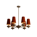Orlan Walnut Brass Velvet Chandelier for Dining Room