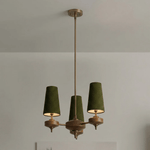 Orlan Walnut Brass Velvet Chandelier for Dining Room