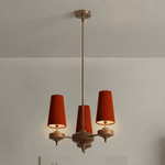Orlan Walnut Brass Velvet Chandelier for Dining Room