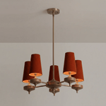 Orlan Walnut Brass Velvet Chandelier for Dining Room