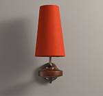 Orlan Twin Fabric Shade Wall Sconce in Walnut and Bronze