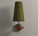 Orlan Twin Fabric Shade Wall Sconce in Walnut and Bronze