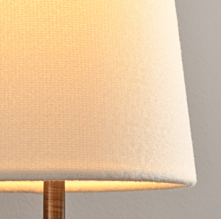 Orlan Twin Fabric Shade Wall Sconce in Walnut and Bronze