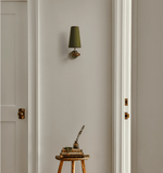 Orlan Twin Fabric Shade Wall Sconce in Walnut and Bronze
