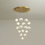 Orlani Cascade Staircase Chandelier in Gold and Ceramic