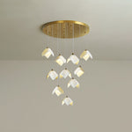 Orlani Cascade Staircase Chandelier in Gold and Ceramic