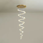 Orlani Cascade Staircase Chandelier in Gold and Ceramic