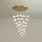 Orlani Cascade Staircase Chandelier in Gold and Ceramic