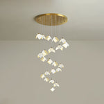Orlani Cascade Staircase Chandelier in Gold and Ceramic