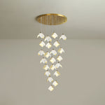 Orlani Cascade Staircase Chandelier in Gold and Ceramic