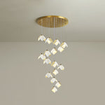 Orlani Cascade Staircase Chandelier in Gold and Ceramic