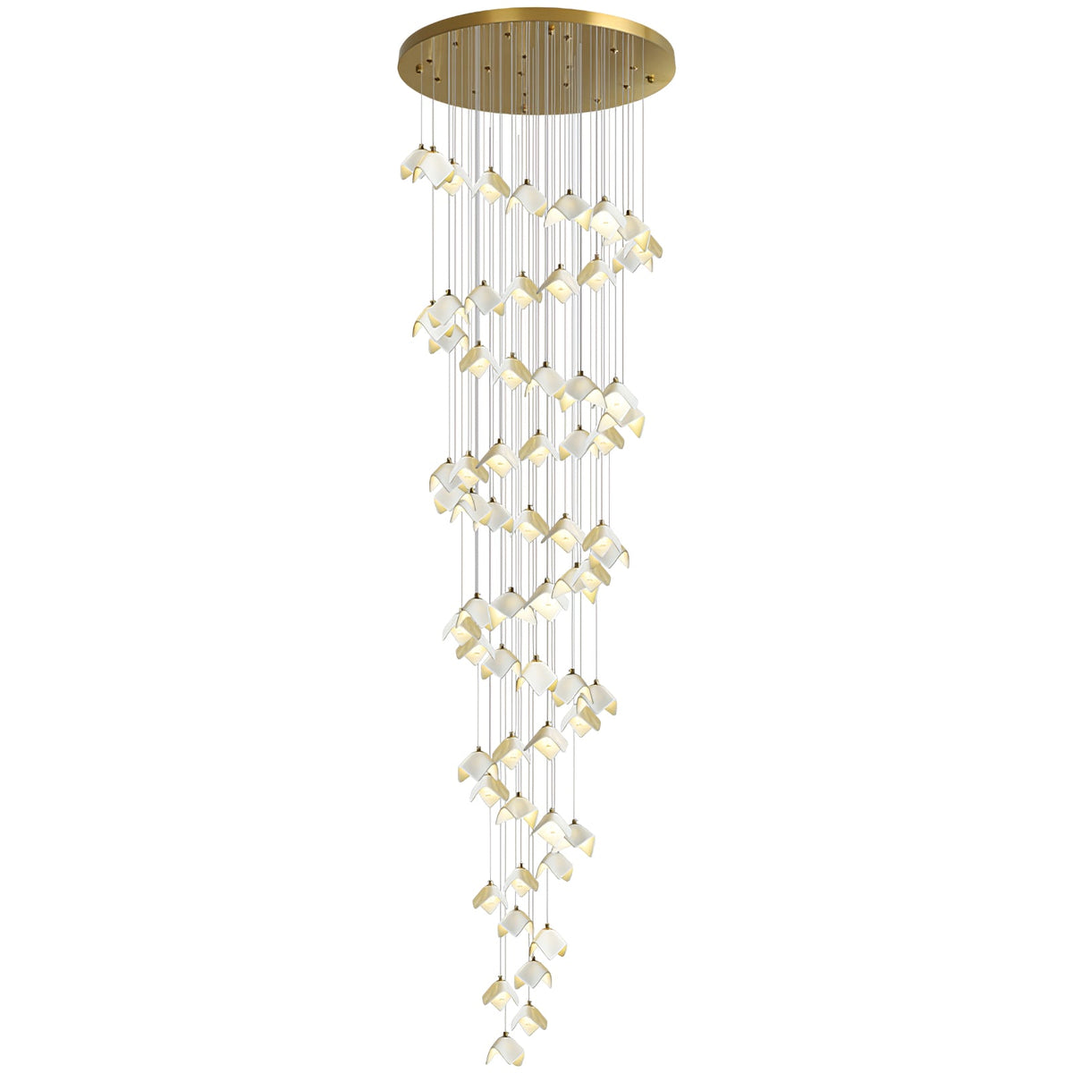 Orlani Cascade Staircase Chandelier in Gold and Ceramic
