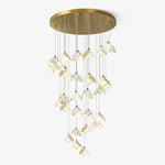 Orlani Cascade Staircase Chandelier in Gold and Ceramic