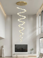 Orlani Cascade Staircase Chandelier in Gold and Ceramic
