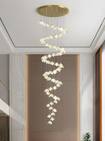 Orlani Cascade Staircase Chandelier in Gold and Ceramic
