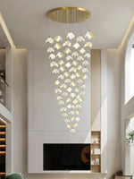 Orlani Cascade Staircase Chandelier in Gold and Ceramic
