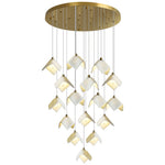 Orlani Cascade Staircase Chandelier in Gold and Ceramic