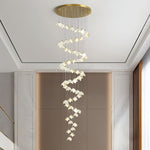 Orlani Cascade Staircase Chandelier in Gold and Ceramic