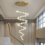 Orlani Cascade Staircase Chandelier in Gold and Ceramic