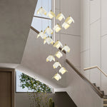 Orlani Cascade Staircase Chandelier in Gold and Ceramic