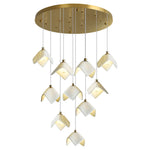 Orlani Cascade Staircase Chandelier in Gold and Ceramic