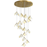 Orlani Cascade Staircase Chandelier in Gold and Ceramic