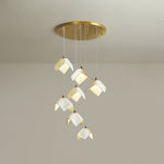 Orlani Cascade Staircase Chandelier in Gold and Ceramic