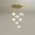 Orlani Cascade Staircase Chandelier in Gold and Ceramic