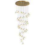 Orlani Cascade Staircase Chandelier in Gold and Ceramic