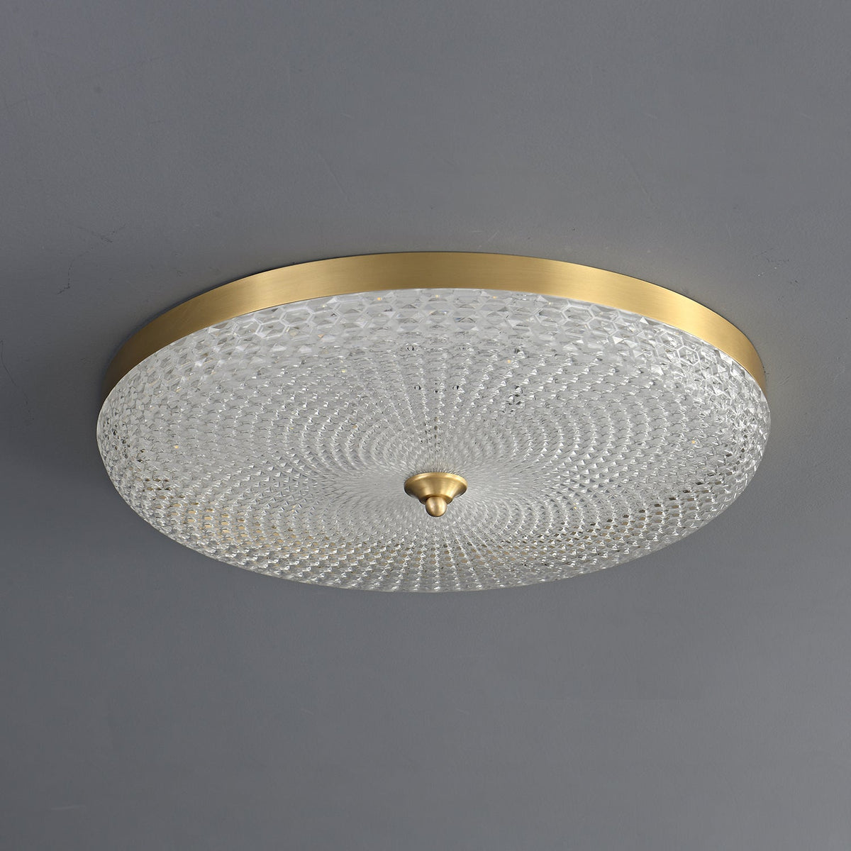 Orlena Brass LED Flush Mount Ceiling Light with Crystal-Like Acrylic Shade