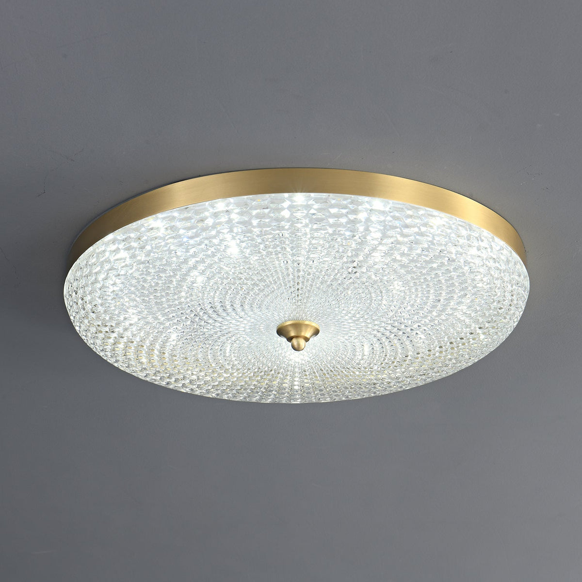 Orlena Brass LED Flush Mount Ceiling Light with Crystal-Like Acrylic Shade