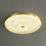 Orlena Brass LED Flush Mount Ceiling Light with Crystal-Like Acrylic Shade