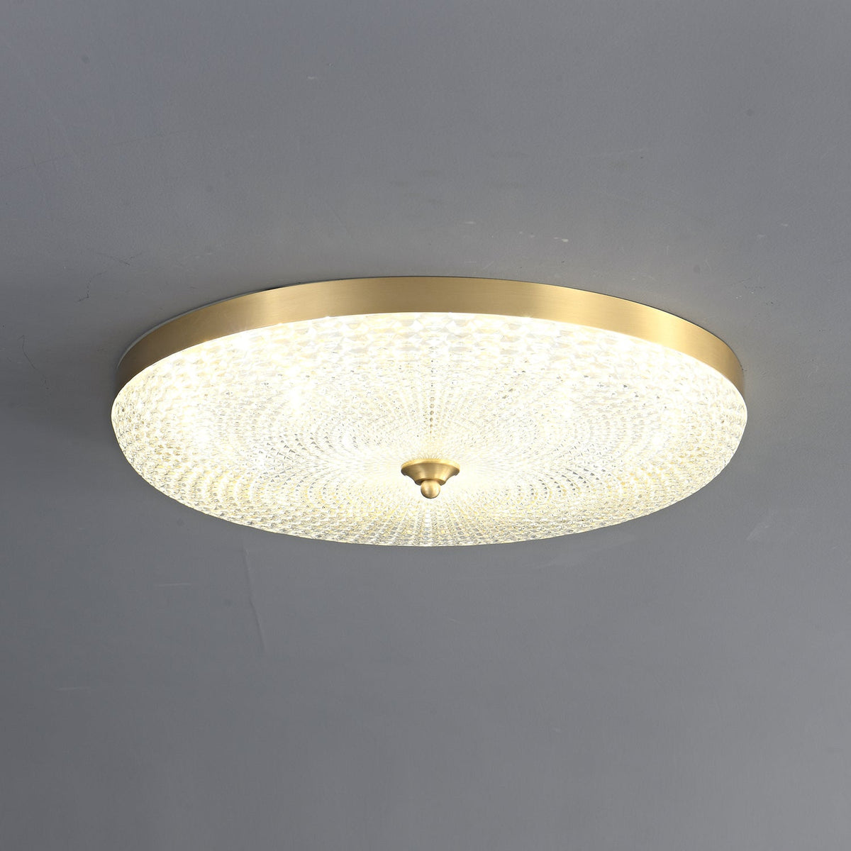 Orlena Brass LED Flush Mount Ceiling Light with Crystal-Like Acrylic Shade