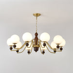 Ornate Heritage Chandelier – Wood & Brass Statement Lighting for Dining and Living Spaces