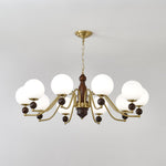Ornate Heritage Chandelier – Wood & Brass Statement Lighting for Dining and Living Spaces