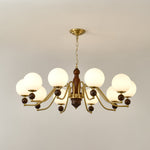Ornate Heritage Chandelier – Wood & Brass Statement Lighting for Dining and Living Spaces