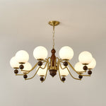 Ornate Heritage Chandelier – Wood & Brass Statement Lighting for Dining and Living Spaces