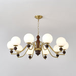 Ornate Heritage Chandelier – Wood & Brass Statement Lighting for Dining and Living Spaces