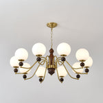 Ornate Heritage Chandelier – Wood & Brass Statement Lighting for Dining and Living Spaces
