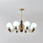 Ornate Heritage Chandelier – Wood & Brass Statement Lighting for Dining and Living Spaces