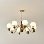 Ornate Heritage Chandelier – Wood & Brass Statement Lighting for Dining and Living Spaces